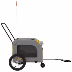vidaXL Dog Bike Trailer Bicycle Trailer Bike Carriage Oxford Fabric and Iron - yellow - Additional view 5