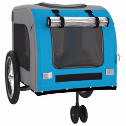 vidaXL Dog Bike Trailer Bicycle Trailer Bike Carriage Oxford Fabric and Iron - blue - Additional view 4