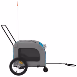 vidaXL Dog Bike Trailer Bicycle Trailer Bike Carriage Oxford Fabric and Iron - blue - Additional view 5