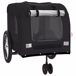 vidaXL Dog Bike Trailer Bicycle Trailer Bike Carriage Oxford Fabric and Iron - black, 63 x 121 x 65 cm - Additional view 4