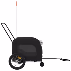 vidaXL Dog Bike Trailer Bicycle Trailer Bike Carriage Oxford Fabric and Iron - black, 63 x 121 x 65 cm - Additional view 5