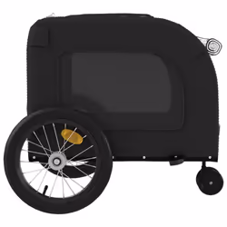 vidaXL Dog Bike Trailer Bicycle Trailer Bike Carriage Oxford Fabric and Iron - black, 63 x 121 x 65 cm - Additional view 6