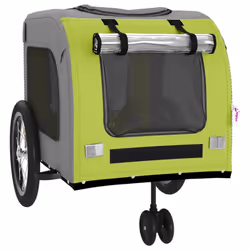 vidaXL Dog Bike Trailer Bicycle Trailer Bike Carriage Oxford Fabric and Iron - green - Additional view 4