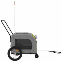 vidaXL Dog Bike Trailer Bicycle Trailer Bike Carriage Oxford Fabric and Iron - green - Additional view 5