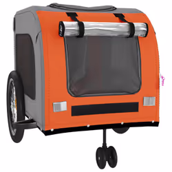 vidaXL Dog Bike Trailer Bicycle Trailer Bike Carriage Oxford Fabric and Iron - orange, 68 x 134 x 73 cm - Additional view 4