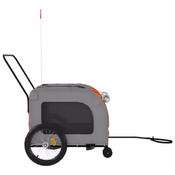 vidaXL Dog Bike Trailer Bicycle Trailer Bike Carriage Oxford Fabric and Iron - orange, 68 x 134 x 73 cm - Additional view 5