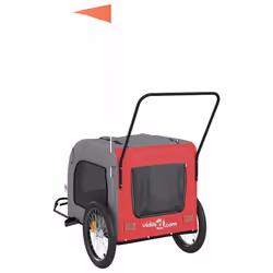 vidaXL Dog Bike Trailer Bicycle Trailer Bike Carriage Oxford Fabric and Iron - red - Additional view 7