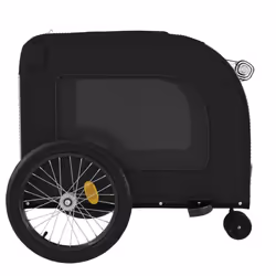 vidaXL Dog Bike Trailer Bicycle Trailer Bike Carriage Oxford Fabric and Iron - black and grey, 68 x 134 x 73 cm - Additional view 6