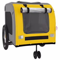 vidaXL Dog Bike Trailer Bicycle Trailer Bike Carriage Oxford Fabric and Iron - yellow, 68 x 134 x 73 cm - Additional view 4