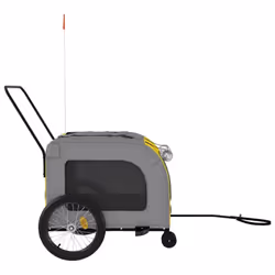 vidaXL Dog Bike Trailer Bicycle Trailer Bike Carriage Oxford Fabric and Iron - yellow, 68 x 134 x 73 cm - Additional view 5