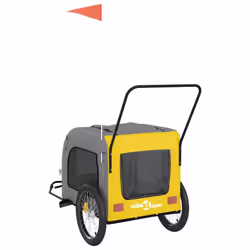 vidaXL Dog Bike Trailer Bicycle Trailer Bike Carriage Oxford Fabric and Iron - yellow, 68 x 134 x 73 cm - Additional view 7