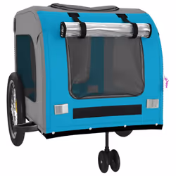 vidaXL Dog Bike Trailer Bicycle Trailer Bike Carriage Oxford Fabric and Iron - blue - Additional view 4