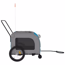 vidaXL Dog Bike Trailer Bicycle Trailer Bike Carriage Oxford Fabric and Iron - blue - Additional view 5