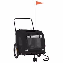 vidaXL Dog Bike Trailer Bicycle Trailer Bike Carriage Oxford Fabric and Iron - black - Additional view 2