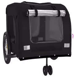 vidaXL Dog Bike Trailer Bicycle Trailer Bike Carriage Oxford Fabric and Iron - black - Additional view 4