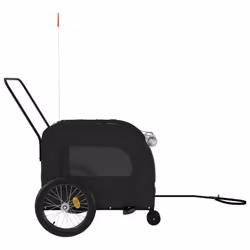 vidaXL Dog Bike Trailer Bicycle Trailer Bike Carriage Oxford Fabric and Iron - black - Additional view 5