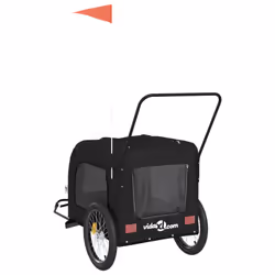 vidaXL Dog Bike Trailer Bicycle Trailer Bike Carriage Oxford Fabric and Iron - black - Additional view 7