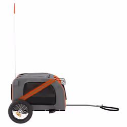 vidaXL Dog Bike Trailer Bicycle Trailer Bike Carriage Oxford Fabric and Iron - orange, 124 x 53 x 53 cm - Additional view 4