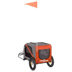 vidaXL Dog Bike Trailer Bicycle Trailer Bike Carriage Oxford Fabric and Iron - orange, 124 x 53 x 53 cm - Additional view 5