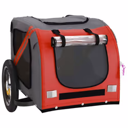vidaXL Dog Bike Trailer Bicycle Trailer Bike Carriage Oxford Fabric and Iron - red, 124 x 53 x 53 cm - Additional view 4