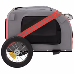 vidaXL Dog Bike Trailer Bicycle Trailer Bike Carriage Oxford Fabric and Iron - red, 124 x 53 x 53 cm - Additional view 6