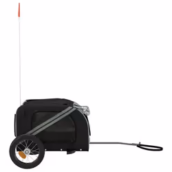 vidaXL Dog Bike Trailer Bicycle Trailer Bike Carriage Oxford Fabric and Iron - grey, 124 x 53 x 53 cm - Additional view 4