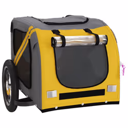 vidaXL Dog Bike Trailer Bicycle Trailer Bike Carriage Oxford Fabric and Iron - yellow, 124 x 53 x 53 cm - Additional view 4