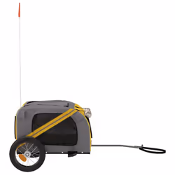 vidaXL Dog Bike Trailer Bicycle Trailer Bike Carriage Oxford Fabric and Iron - yellow, 124 x 53 x 53 cm - Additional view 5