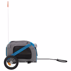 vidaXL Dog Bike Trailer Bicycle Trailer Bike Carriage Oxford Fabric and Iron - blue, 124 x 53 x 53 cm - Additional view 5