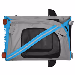 vidaXL Dog Bike Trailer Bicycle Trailer Bike Carriage Oxford Fabric and Iron - blue, 124 x 53 x 53 cm - Additional view 8