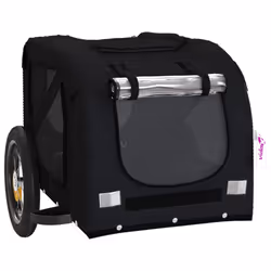 vidaXL Dog Bike Trailer Bicycle Trailer Bike Carriage Oxford Fabric and Iron - black, 124 x 53 x 53 cm - Additional view 4