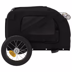 vidaXL Dog Bike Trailer Bicycle Trailer Bike Carriage Oxford Fabric and Iron - black, 124 x 53 x 53 cm - Additional view 6