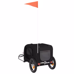 vidaXL Dog Bike Trailer Bicycle Trailer Bike Carriage Oxford Fabric and Iron - black, 124 x 53 x 53 cm - Additional view 7