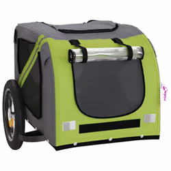 vidaXL Dog Bike Trailer Bicycle Trailer Bike Carriage Oxford Fabric and Iron - green, 124 x 53 x 53 cm - Additional view 4