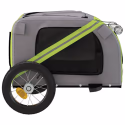 vidaXL Dog Bike Trailer Bicycle Trailer Bike Carriage Oxford Fabric and Iron - green, 124 x 53 x 53 cm - Additional view 6