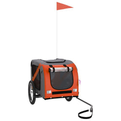 vidaXL Pet Bike Trailer Cargo Trailer Oxford Fabric and Iron - orange, 125 x 63 x 66 cm