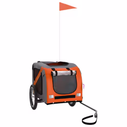 vidaXL Pet Bike Trailer Cargo Trailer Oxford Fabric and Iron - orange, 125 x 63 x 66 cm