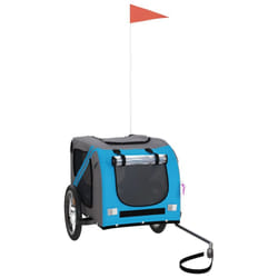 vidaXL Pet Bike Trailer Cargo Trailer Oxford Fabric and Iron - blue, 125 x 63 x 66 cm