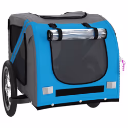 vidaXL Pet Bike Trailer Cargo Trailer Oxford Fabric and Iron - blue, 125 x 63 x 66 cm - Additional view 4