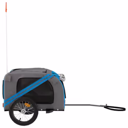 vidaXL Pet Bike Trailer Cargo Trailer Oxford Fabric and Iron - blue, 125 x 63 x 66 cm - Additional view 5