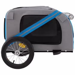 vidaXL Pet Bike Trailer Cargo Trailer Oxford Fabric and Iron - blue, 125 x 63 x 66 cm - Additional view 6