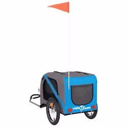 vidaXL Pet Bike Trailer Cargo Trailer Oxford Fabric and Iron - blue, 125 x 63 x 66 cm - Additional view 7