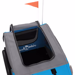 vidaXL Pet Bike Trailer Cargo Trailer Oxford Fabric and Iron - blue, 125 x 63 x 66 cm - Additional view 9