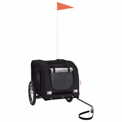 vidaXL Pet Bike Trailer Cargo Trailer Oxford Fabric and Iron - black, 125 x 63 x 66 cm