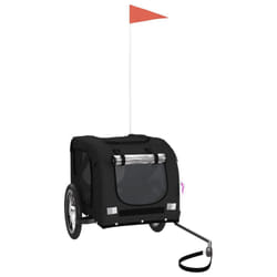 vidaXL Pet Bike Trailer Cargo Trailer Oxford Fabric and Iron - black, 125 x 63 x 66 cm