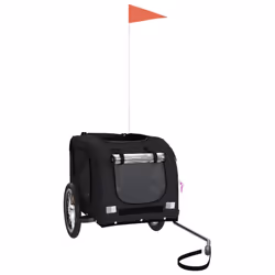 vidaXL Pet Bike Trailer Cargo Trailer Oxford Fabric and Iron - black, 125 x 63 x 66 cm
