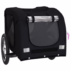 vidaXL Pet Bike Trailer Cargo Trailer Oxford Fabric and Iron - black, 125 x 63 x 66 cm - Additional view 4