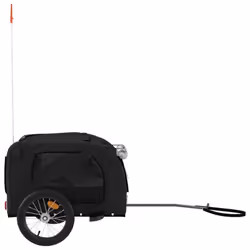 vidaXL Pet Bike Trailer Cargo Trailer Oxford Fabric and Iron - black, 125 x 63 x 66 cm - Additional view 5