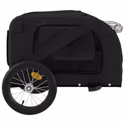 vidaXL Pet Bike Trailer Cargo Trailer Oxford Fabric and Iron - black, 125 x 63 x 66 cm - Additional view 6