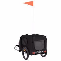 vidaXL Pet Bike Trailer Cargo Trailer Oxford Fabric and Iron - black, 125 x 63 x 66 cm - Additional view 7